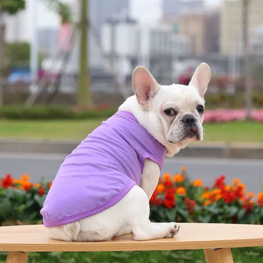 Cotton Pet Vest Dog Cat Clothing Small Large Pure cotton vest pure purple XL bust 50 back length 37cm