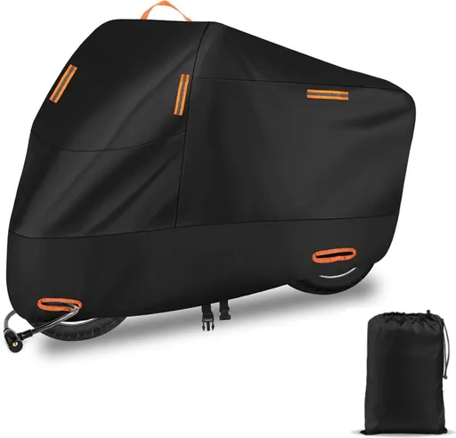 Motorcycle Cover/Scooter Cover - Universal For All Motorcycles/Scooters - Waterproof - Oxford 300D Motorcycle Cover - Suitable For Windscreen - Anti-Dust/UV - With Reflective Strip - Incl. Storage Bag - Outdoor Indoor Motorcycle Cover - XL 230 * 95 *