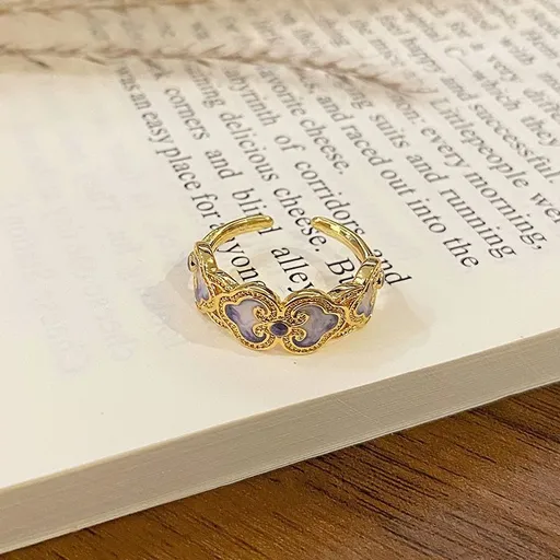 High‑End Enamel Drip‑Paint Adjustable Ring | Holiday Small Gift | Luxury Versatile Women Finger Band