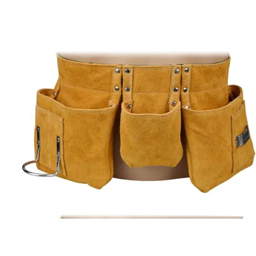 Leather Tool Belt with Pockets Adjustable Nylon Belt, 52 x 22 cm