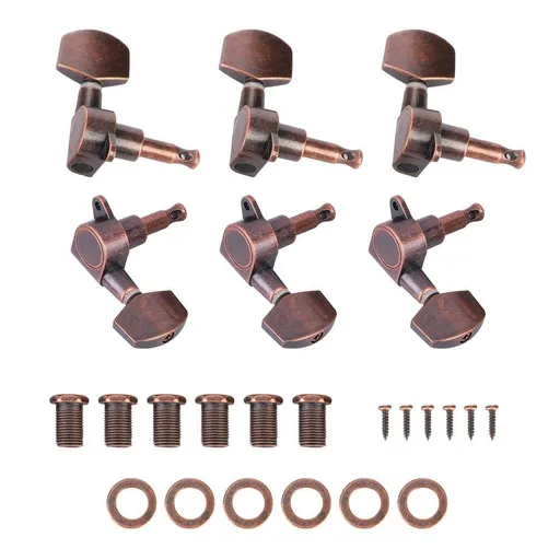 6 pcs/set Red bronze 3L 3R Guitar Tuning Pegs Red Bronze Acoustic Machine Heads Guitars Accessory