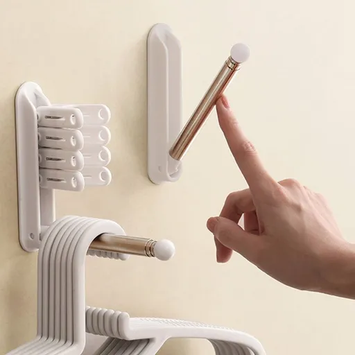 Clothes Drying Rack, Retractable Foldable Clothing Rack, Space Saving Wall Drying Rack, Over The Door Hanger For Bathroom Bedroom