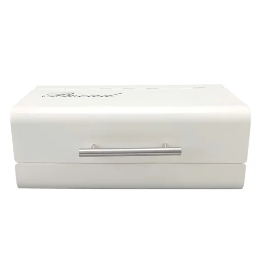 Bread Bin Large Capacity Save Countertop Space Bread Storage Container with Clamshell Door for Home Kitchen Office White