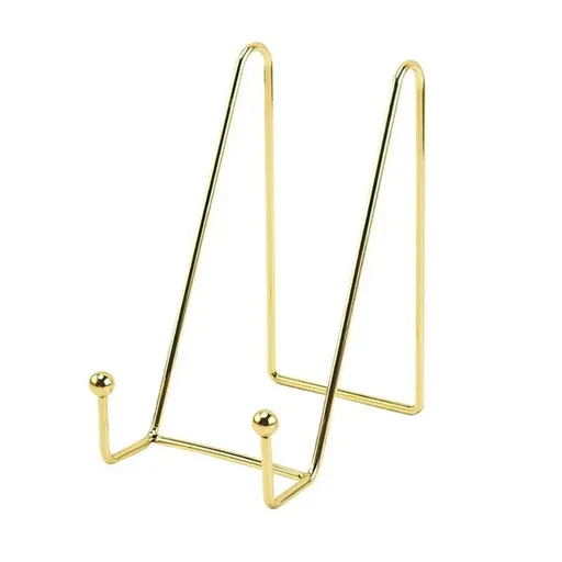 Iron Display Stand Dish Rack-Plate Bowl Picture Frame Photo Book Pedestal Holder - Gold-L