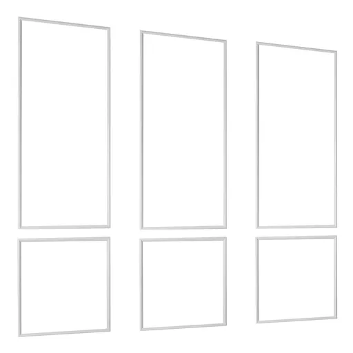 Wall Molding 3 Pack, Wainscoting Panels Kit, Lightweight Paintable Polystyrene, Easy to Install, Waterproof Accent Wall Trim for Interior Décor Living Room, Bedroom, White (61x137 + 61x61 cm)