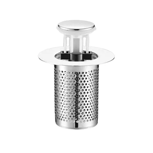 Bathroom Sink Stopper, Universal Rust-Proof Brass Core Drain Filter with Hair Strainer, Sink Drain Stopper Replacement
