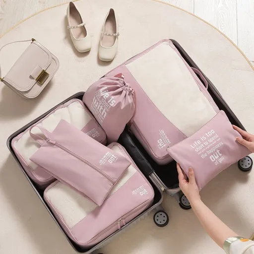 Show set Travel Storage Bag 6 Piece Set Polyester Pink