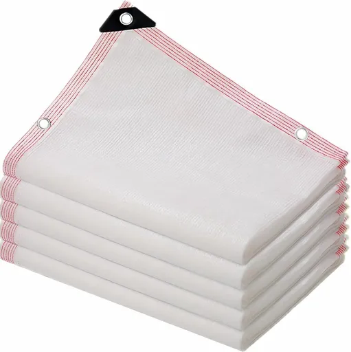 Garden Shade Net, shade cloth with eyelets, aging shade net, 55% shade percentage, Water permeable and rainproof, density polyethylene, white