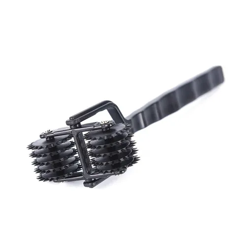 House Of Dasein Double Spindle Roller Pinwheel Sensory Bondage Kink Bdsm - Black