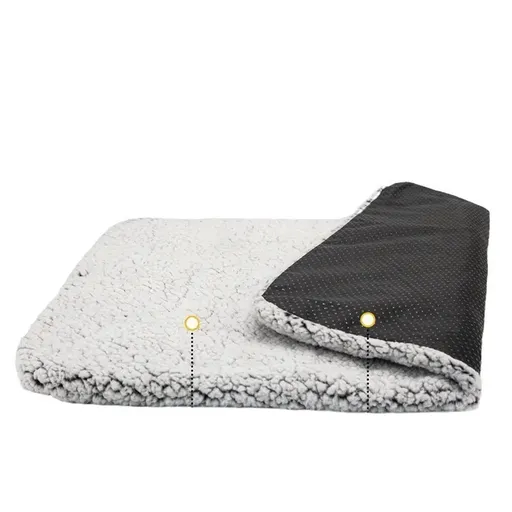 Self Warming Cat Bed Self Heating Cat Dog Mat 40*50cm Extra Warm Thermal Pet Pad Removable Cover Non-Slip Bottom Washable Non Electric（White face with black background）