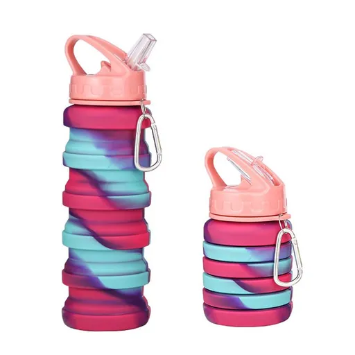 Collapsible Water Bottle Reusable Silicone Folding Bottle for Hiking Camping Sports Travel