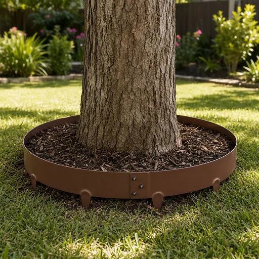 60cm Steel Garden Tree Ring with Spikes – Heavy-Duty Root Barrier & Edging