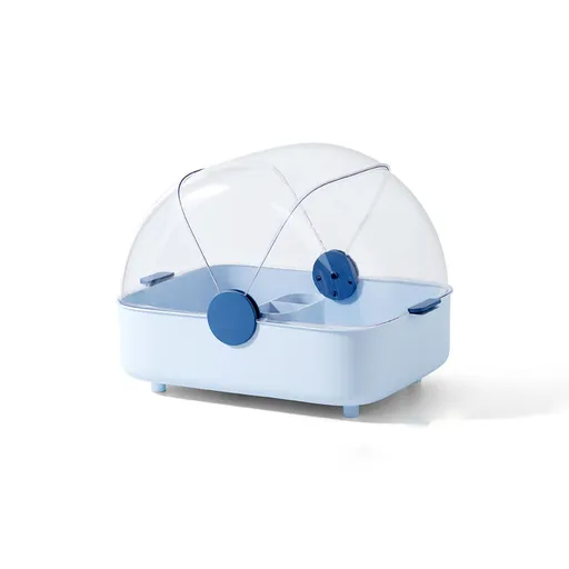 Tableware Storage Box Multifunctional Chopsticks Dishes Drying Box with Cover Kitchen Utensil Blue