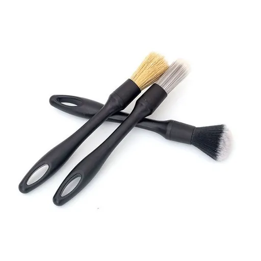 3Pcs Car Detailing Brush Kit Interior, Soft Boar Hair Detail Brush Set, Auto Detailing No Scratch Microfiber Wheel Cleaning Brush for Cleaning Dashboard, Air Vents,