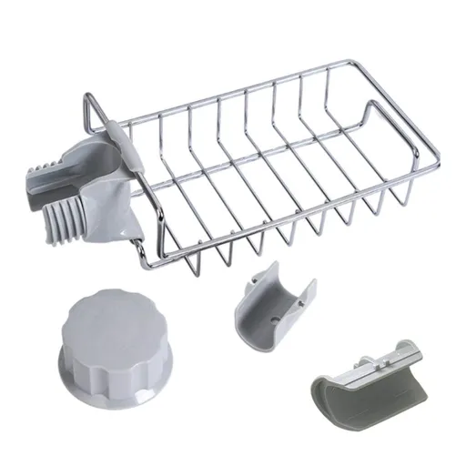 Hanging Faucet Rack Stainless Steel Adjustable Height, Flexible and Rotatable Small Sink Drain Rack,