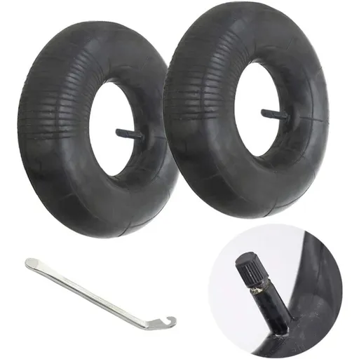 2 Pieces 3.50/4.00-6 Inner Tube Tire Wheel 3.50/4.00-6 Innertube Wheelbarrow Rubber Valve 6