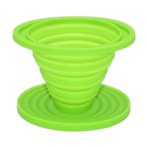 Food-Grade Silicone Foldable Coffee Dripper – Portable Outdoor Pour-Over Filter – Green