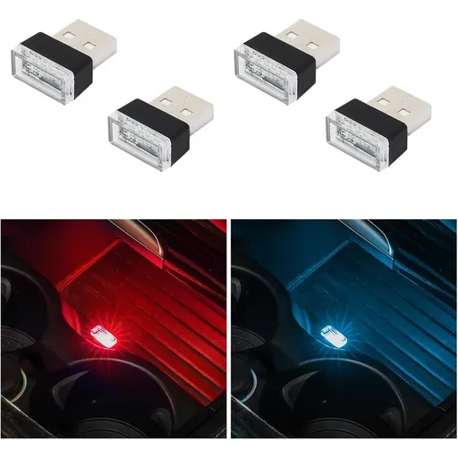 USB Car Interior Atmosphere Lamps, Plug-in USB Decor Night Light, Portable Auto Ambient Lighting Kit, Universal Vehicle Interior Accessories for Most Cars
