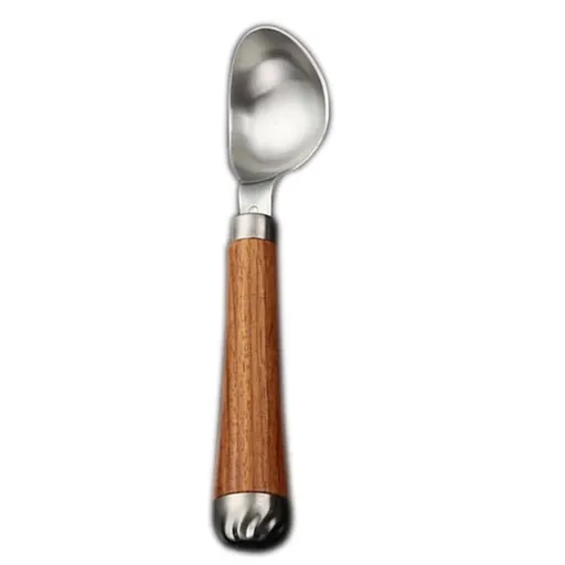 2 pack Small Cylindrical Ice Cream Scoop Stainless Steel with Wood Handle, stainless steel Ice Scoop for Freezer