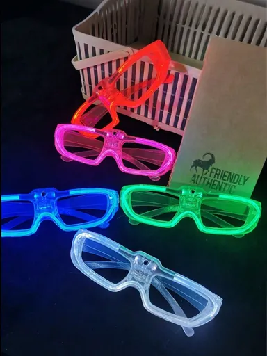 8Pcs LED Light Up Glasses – Assorted Colors, Double Shading Cover, Flashing Luminous Glasses for Dark Environments, Party Favors for Weddings, Birthdays, New Year, Spring Decor, Neon Party Supplies