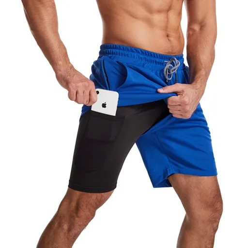 MUSCLE BURNING Men Running Shorts Quick Dry 5 Inch Blue XL