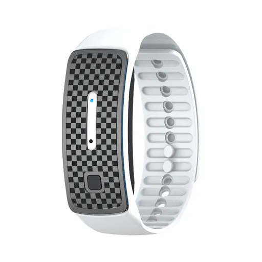 2-Pack White Portable Ultrasonic Mosquito Repellent Bracelet - Watch Style Insect Repeller, Pure Physical Protection USB Rechargeable