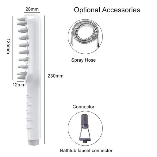 Handheld Pet Grooming Shower Sprayer - With Comb Teeth Hose & Adapters