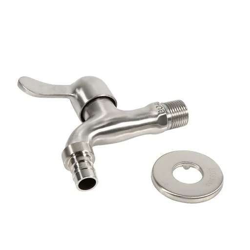 G1/2'' Washing Machine Tub Tap 304 Stainless Steel Chrome Clod Water Faucet (Sharp Mouth)