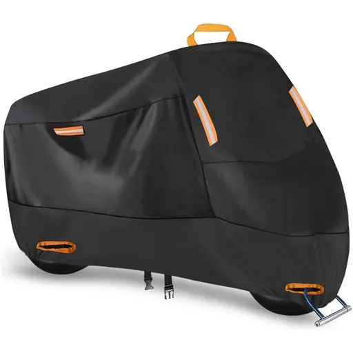 Heavy Duty 213D Waterproof Motorcycle Cover - All Season Outdoor Protection with Lock Holes & Windproof Buckles(Size: 3XL)