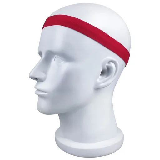 Sports Headband with Non-Slip Silicone Strip Stretch Running Yoga Fitness Sweatband - Red