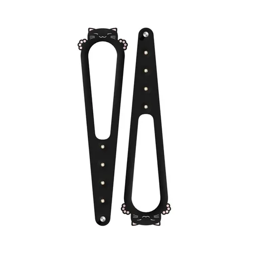 2PCS Adjustable Cat Door Strap for Room Access Control Prevent Large Pets Entering - Black