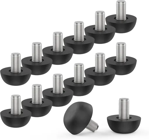 M8 Adjustable Furniture Leg, 304 Stainless Steel Furniture Feet, 8mm x 1.25 Screw-in Leveling Feet, Outdoor Patio Furniture Legs Leveler Replacement for Table, Chair, Desk, Cabinet (12Pcs)