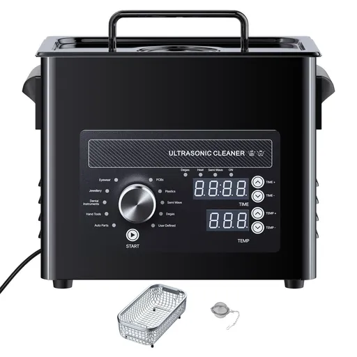 3L Ultrasonic Cleaner, Professional Ultrasonic Cleaner Machine with Knob Control, Stainless Steel Cleaning Machine with Basket and Cleaning Ball, for Watches, Razors, Jewelry, Coins and More