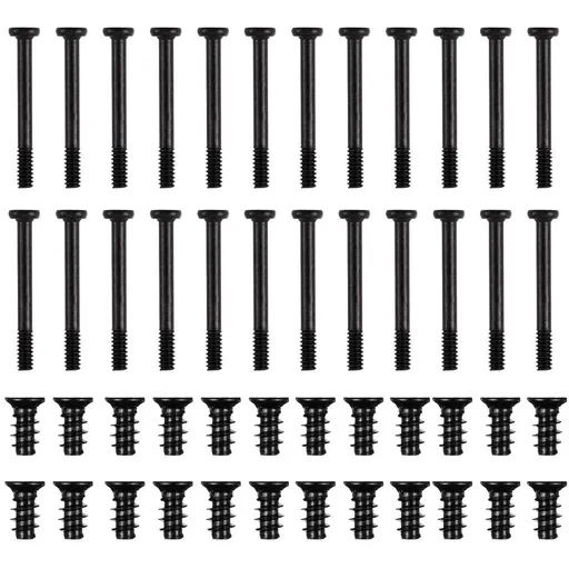 60-Piece Computer Case Screw Kit, Black Carbon Steel Flat Screws for PC Repair and Assembly
