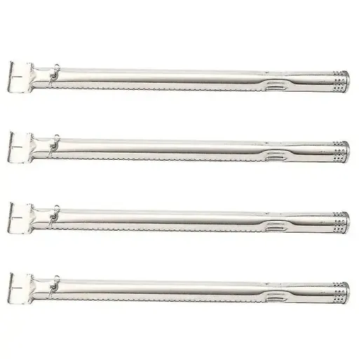4 Pack Stainless Steel Grill Burner Tubes, Replacement Burners for Char-Broil Gas Grills, Easy-Fit Installation, Silver, 40.5 cm