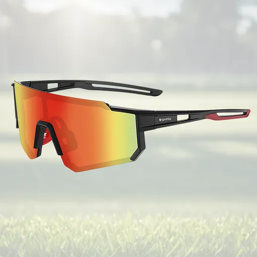 Sport Sunglasses Polarized UV400 TAC Lens PC Frame Ember Red Reflective