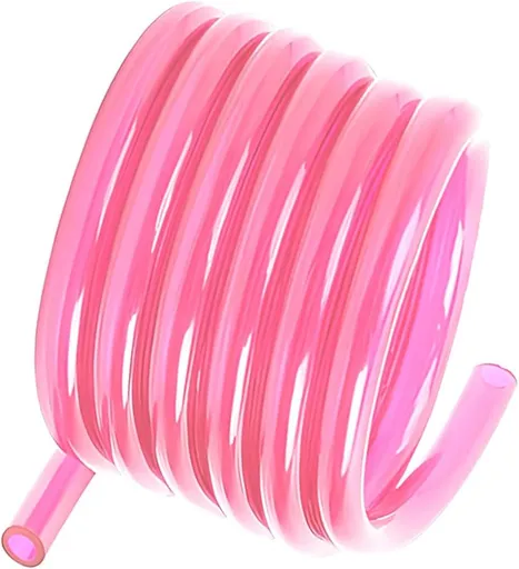 Motorcycle Carburetor Fuel Pipe, 118" Flexible Sealing Rubber Hose, Cuttable Plug-in Heat-resistant Exhaust Pipe, Oil Tube Replacement for Go Kart Moped ATV Dirt Bike (Pink)
