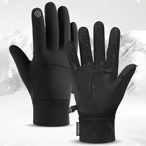 Winter Thermal Touchscreen Gloves for Outdoor Sports – Windproof, Fleece-Lined, Anti-Slip, Compatible with Running, Cycling, Fishing, Skiing, and Daily Cold-Weather Activities (L)