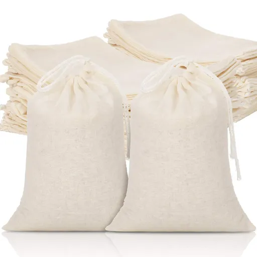 50Pcs Cotton Drawstring Bags, Reusable Bag Natural Cotton Bags with Drawstring Produce Bags Bulk Gift Bag Jewelry Pouch