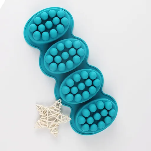 Silicone Massage Soap Mold Oval Massage Soap Bar Making Mould Silicon Candle Candy Chocolate Cake Baking Pan
