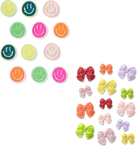 12Pcs Smile & 14Pcs Bow Magnets, Colorful Magnets for Whiteboard Cabinet Locker, Resin Decorative Magnets for Classroom Kitchen Office
