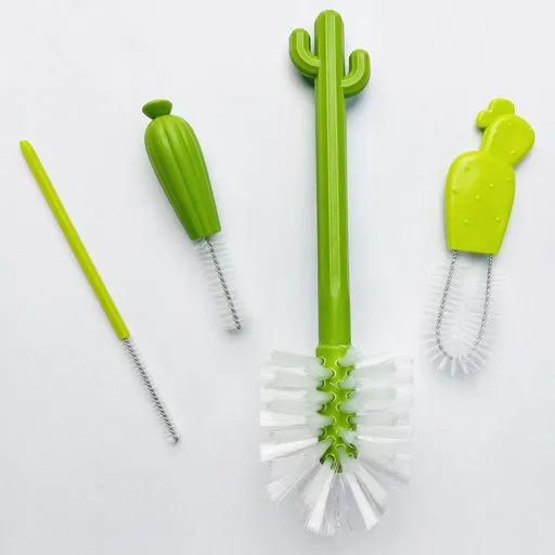 Includes Bottle Brush, Nipple Brush, Detail Brush, and Straw Brush - Baby Bottle Brush Set for Bottle Drying Rack - Baby Essentials