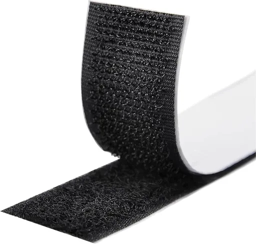 Self-adhesive hook and loop tape 10 meters - black hook and loop tape - extra strong - Strong double-sided self-adhesive tapes - Black - 10m * 2cm - Grip tape - Hook and loop tape