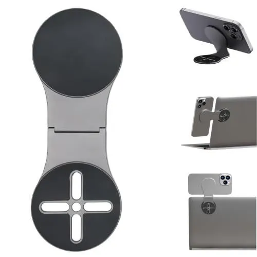 Tesla Model 3/ Y/S/X Phone Mount, Universal Magnetic Car Metal Holder with Strong Magnet Power for Magsafe iPhone Smartphones, Smooth Surface Screen Stand, Foldable