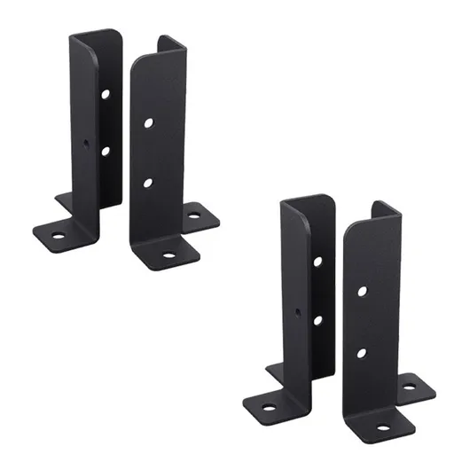 4Pcs Adjustable Deck Post Anchor Base Brackets Fit 1.5x1.5, 2x2, 2x4, 4x4 Post,Heavy Duty Reversible Wood Fence Post Base Brackets kit for Pergola Railing Mailbox（2 pairs,Excluding screws）