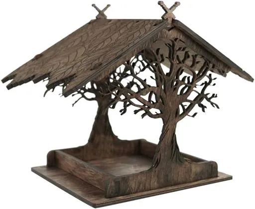 Vogelhuisje, wooden birdhouse, feeding stations, creative bird feeders, hanging bird food dispenser, wild birds, home, garden, courtyard, tree, decoration