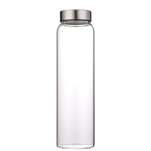 Glass Water Bottle 1000ml High Borosilicate with Neoprene Sleeve Leak Proof Lid Reusable Eco Friendly