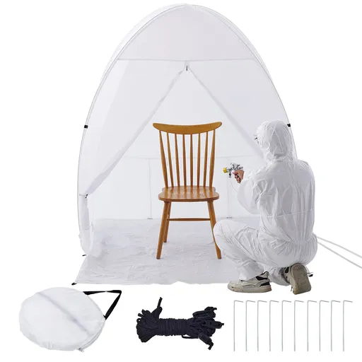 Spray Paint Shelter, 60 x 60 x 70 in Pop-Up Portable Spray Paint Tent with Built-In Floor, Exhaust Window and Storage Bag, Foldable Paint Booth for Furniture, DIY Hobby Tool Painting Station