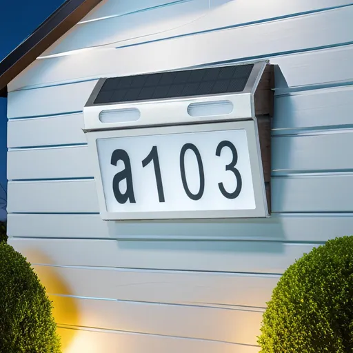 Solar House Numbers for Outside, Metal Waterproof Solar Address Sign Plaque Lights Outdoor LED Illuminated for Outside House Yard