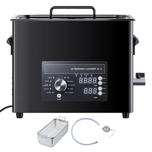 6L Ultrasonic Cleaner, Professional Ultrasonic Cleaner Machine with Knob Control, Stainless Steel Cleaning Machine with Basket and Cleaning Ball, for Watches, Razors, Jewelry, Coins and More